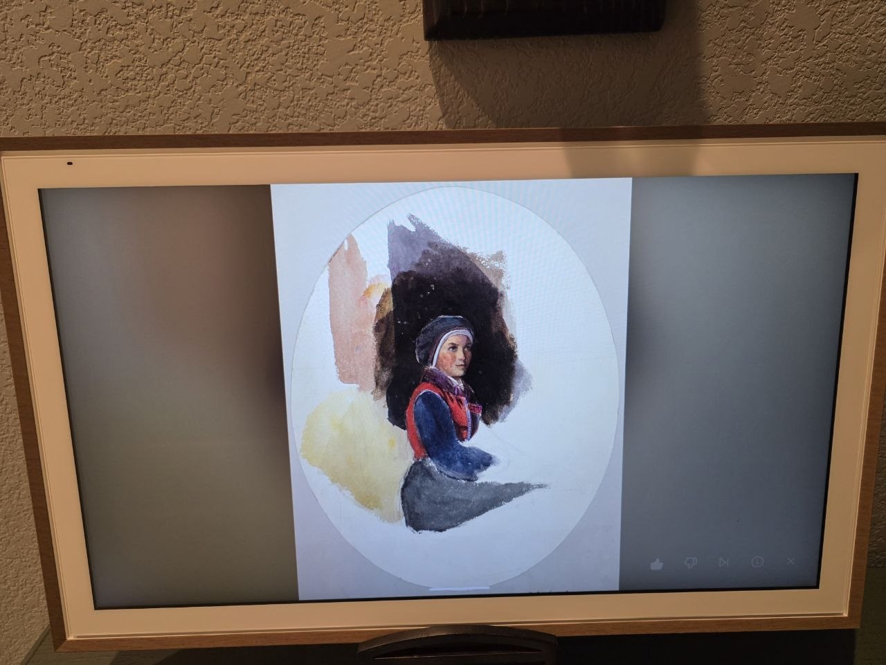 The wall display showing a painting